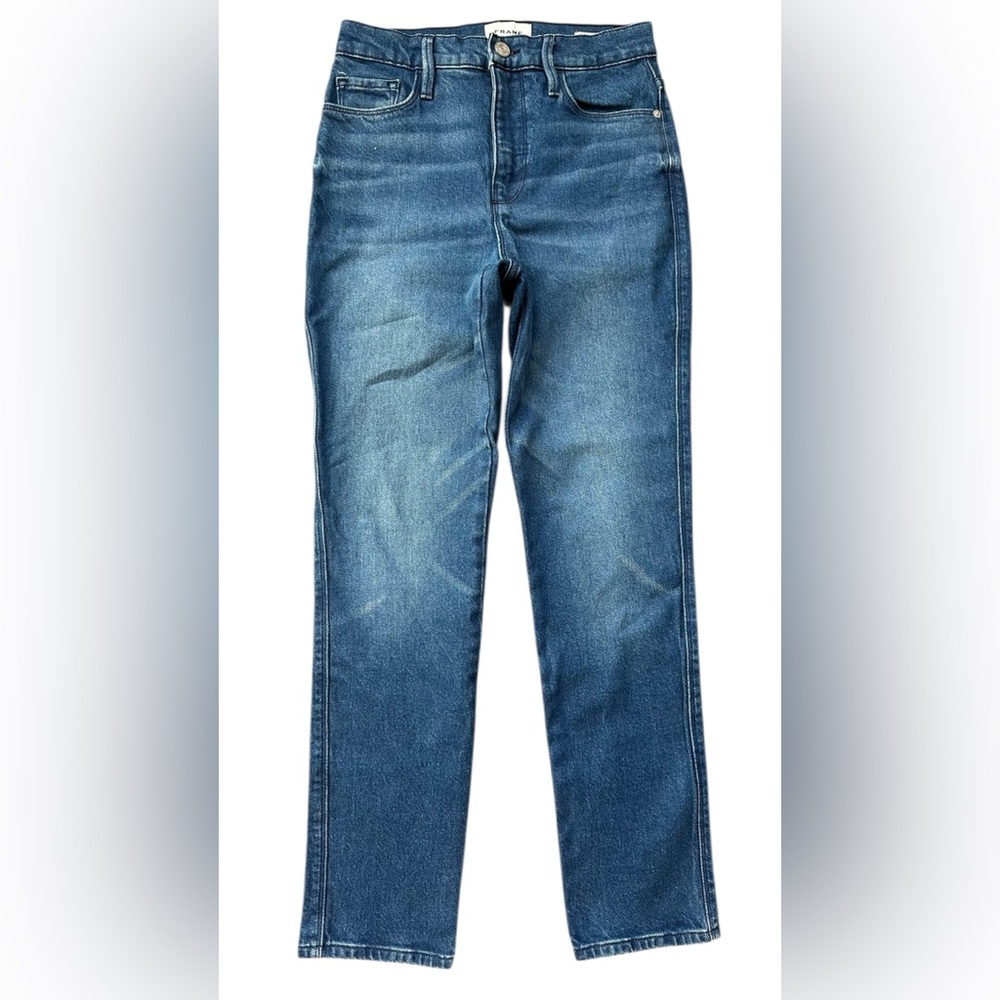 FRAME Denim “Le Sylvie Slender Straight” High Rise Straight Leg Jeans Size 26 - Picture 2 of 10